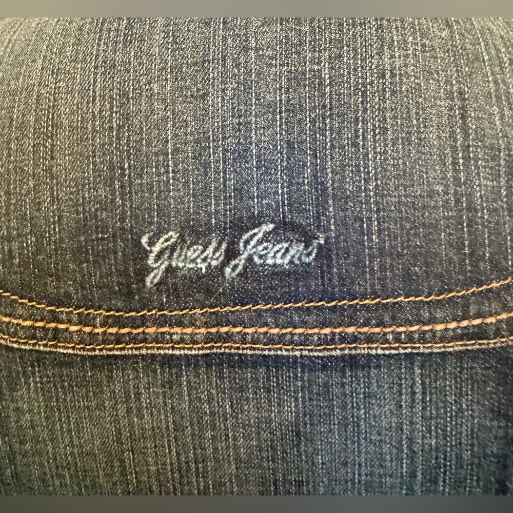 Vintage Guess Jeans Very Fitted Peplum Denim Jacket XS (on small side) - Picture 6 of 8